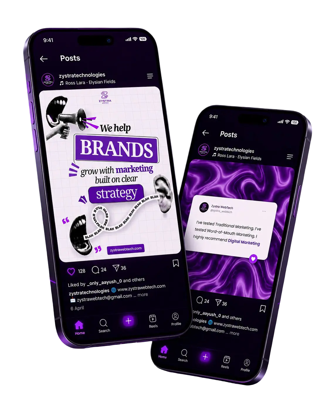 Zystra Mobile Marketing & Social Feed App Showcase